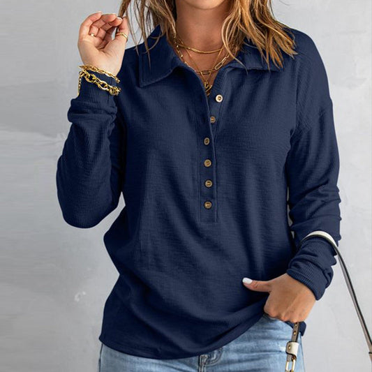 Stella - Skjorte med knapp og kragedetaljer for stilig look