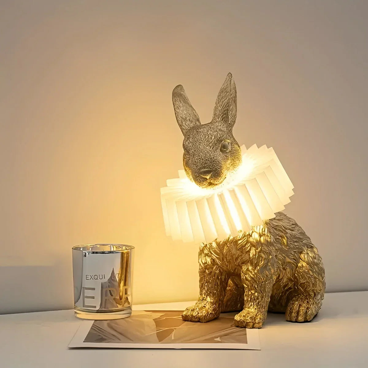 RabbitGleam - Kunstnerisk moderne kaninbordlampe